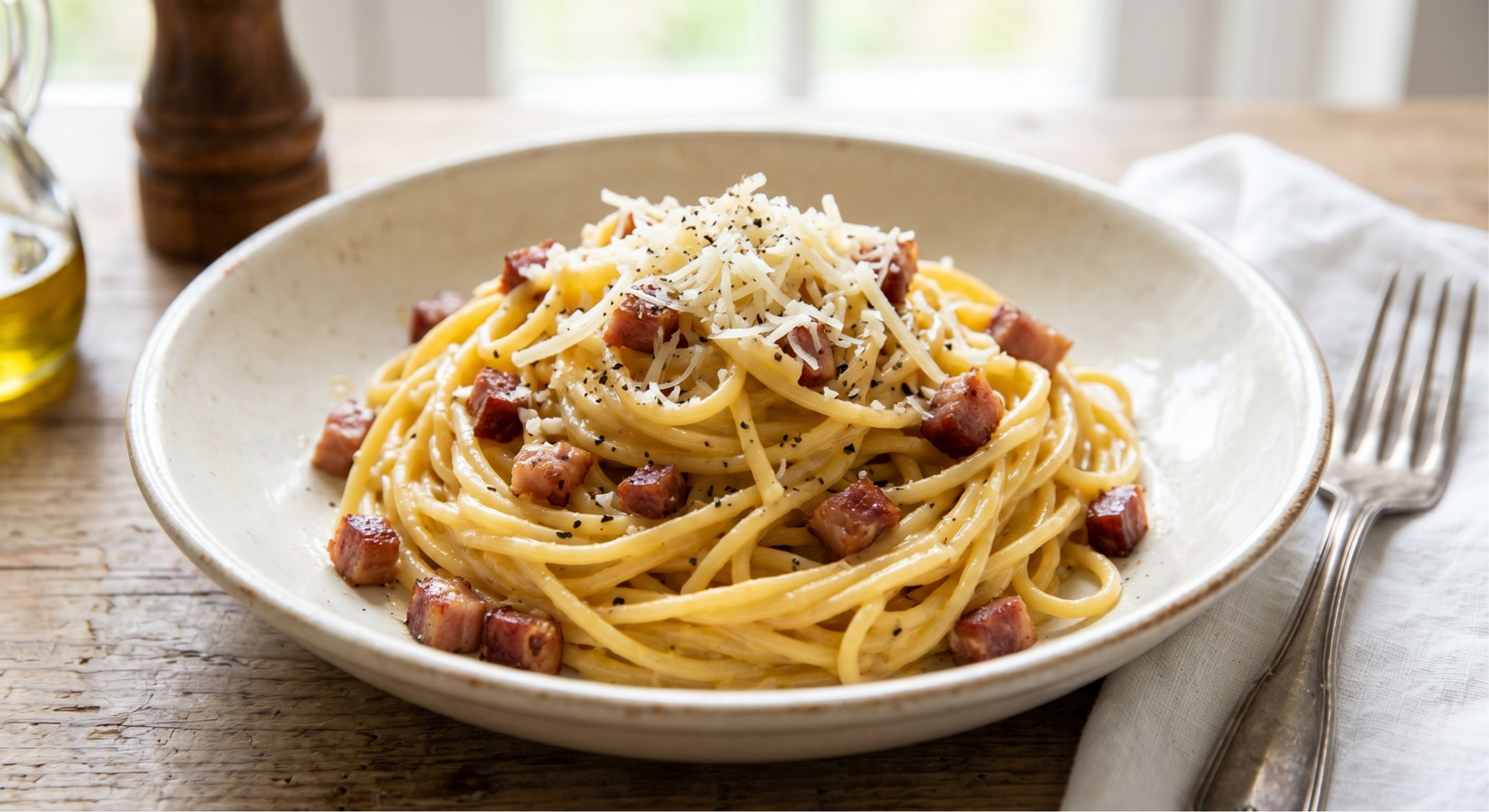 Klasik Spaghetti Carbonara Tarifi | Kremasız Orijinal İtalyan Lezzeti
