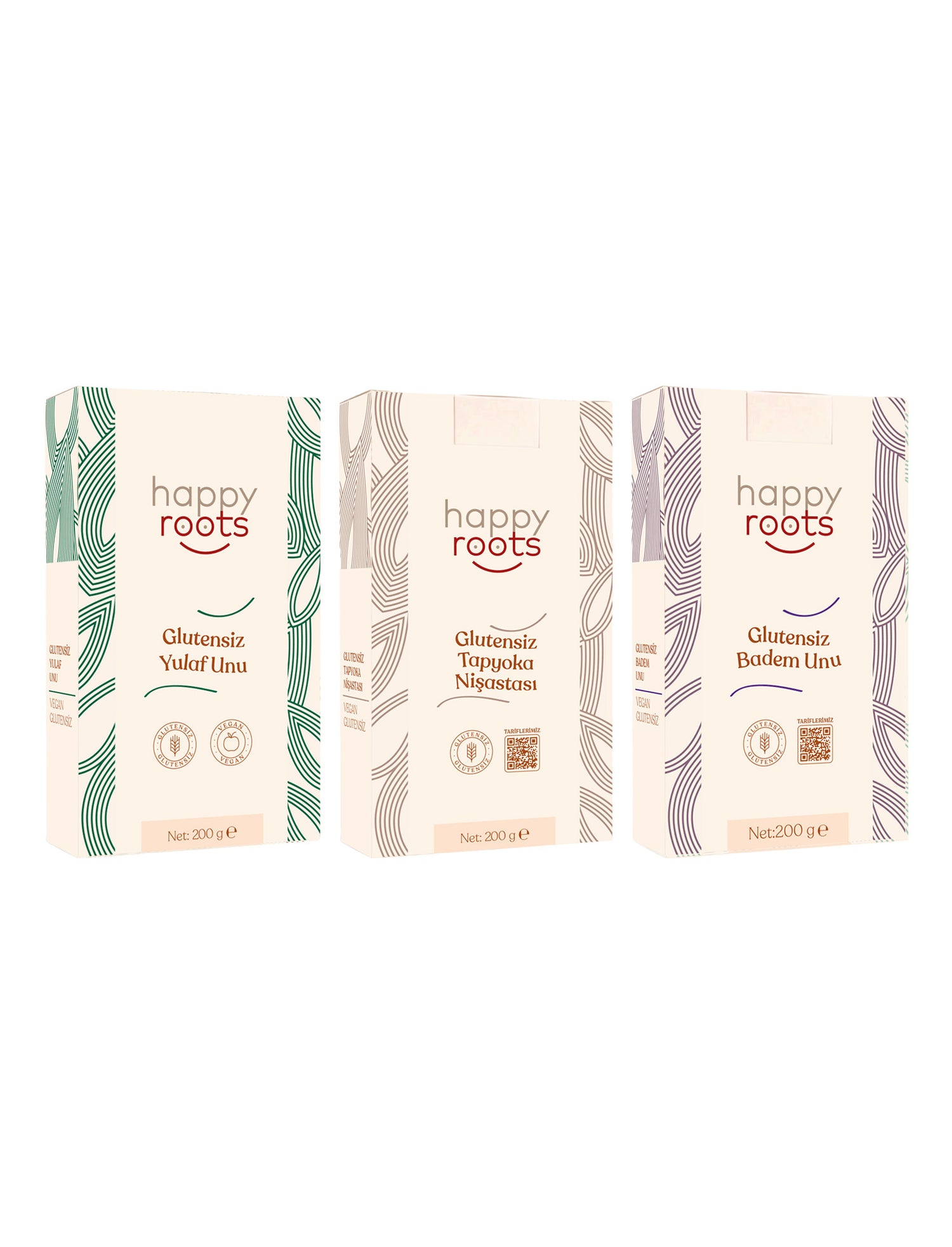 Glütensiz Tam Kıvamında Tarifler Un Seti 3x200g | Yulaf Unu, Tapyoka Nişastası, Badem Unu